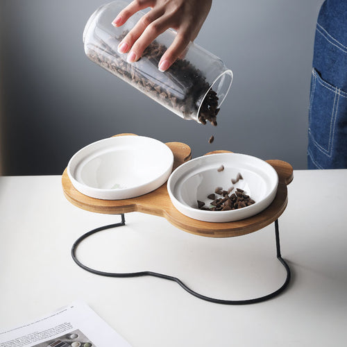 Spine Protection Bowl Holder for Cat Food and Water